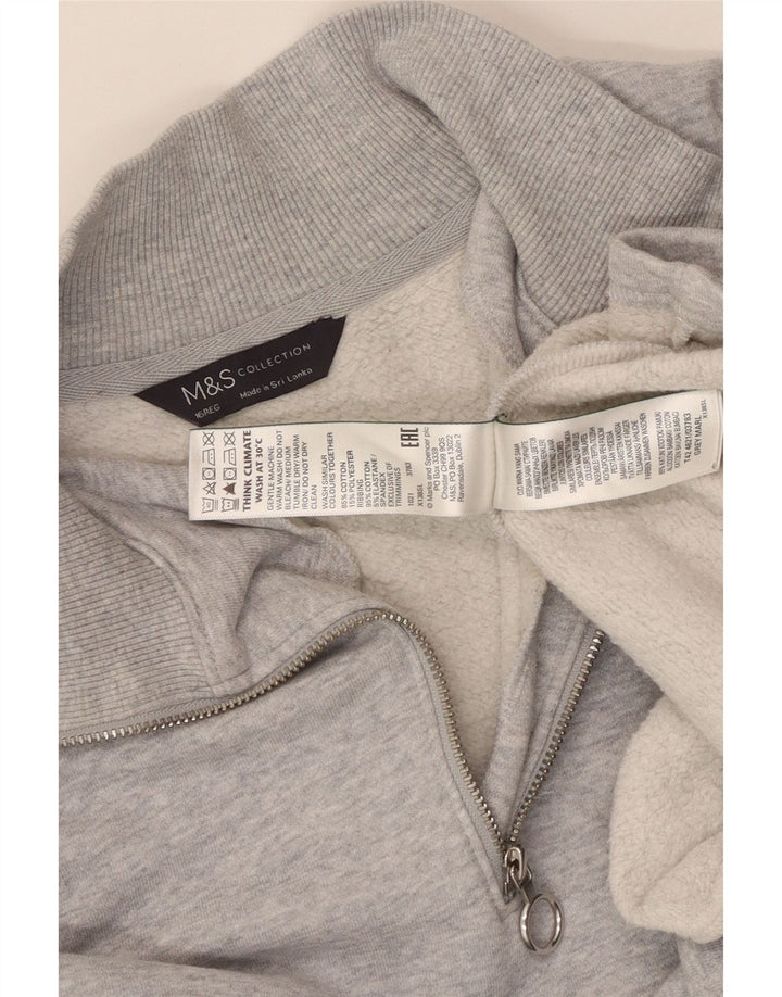 MARKS & SPENCER Oversized jumperkjole til kvinder DK 16 Stor grå flækket