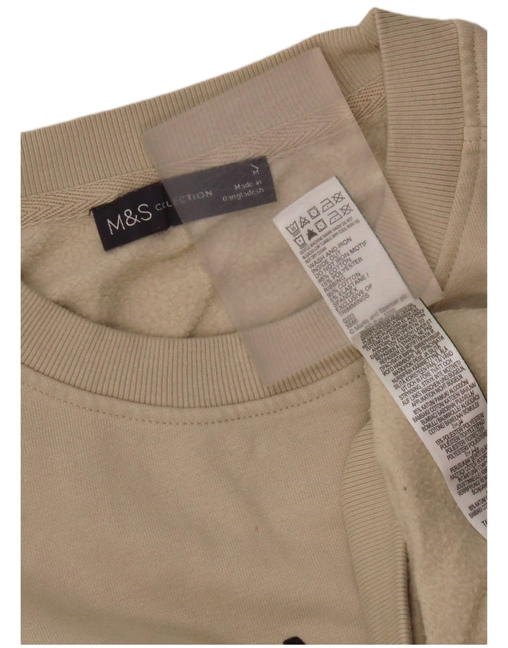 Marks & Spencer Herre Grafisk Sweatshirt Jumper Medium Beige Bomuld