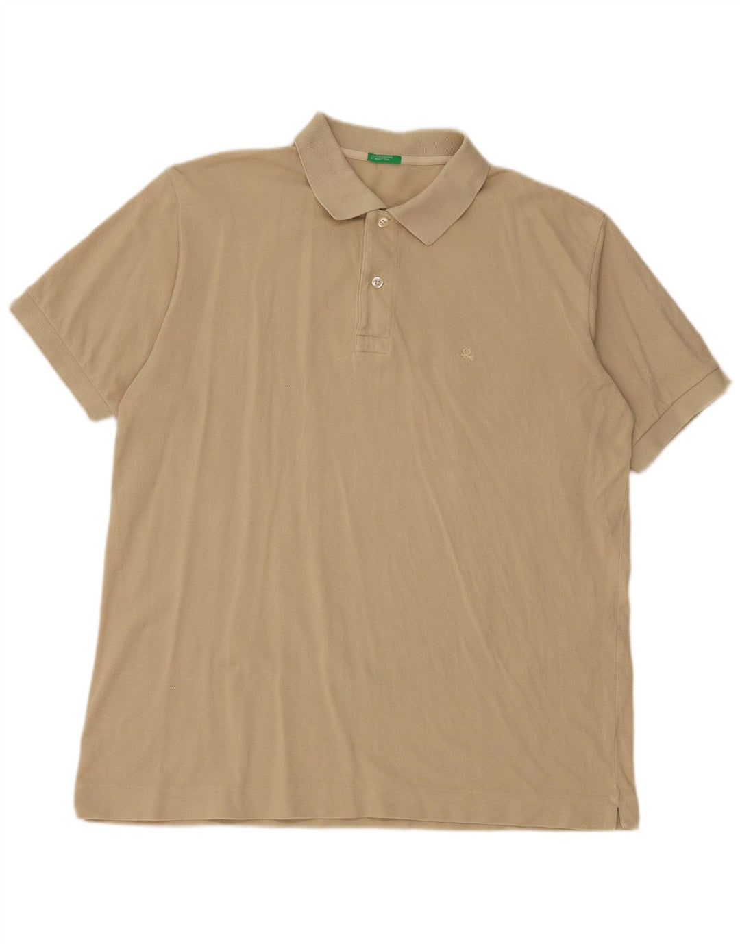 Benetton Herre poloshirt Stor Khaki Bomuld