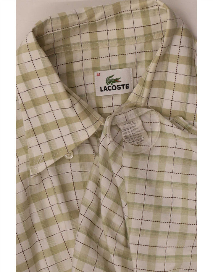Lacoste herreskjorte str. 41 Large grøn ternet bomuld