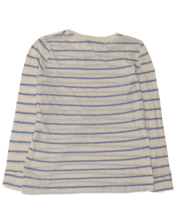 Marks & Spencer Damebluse Top UK 14 Medium hvid stribet polyester