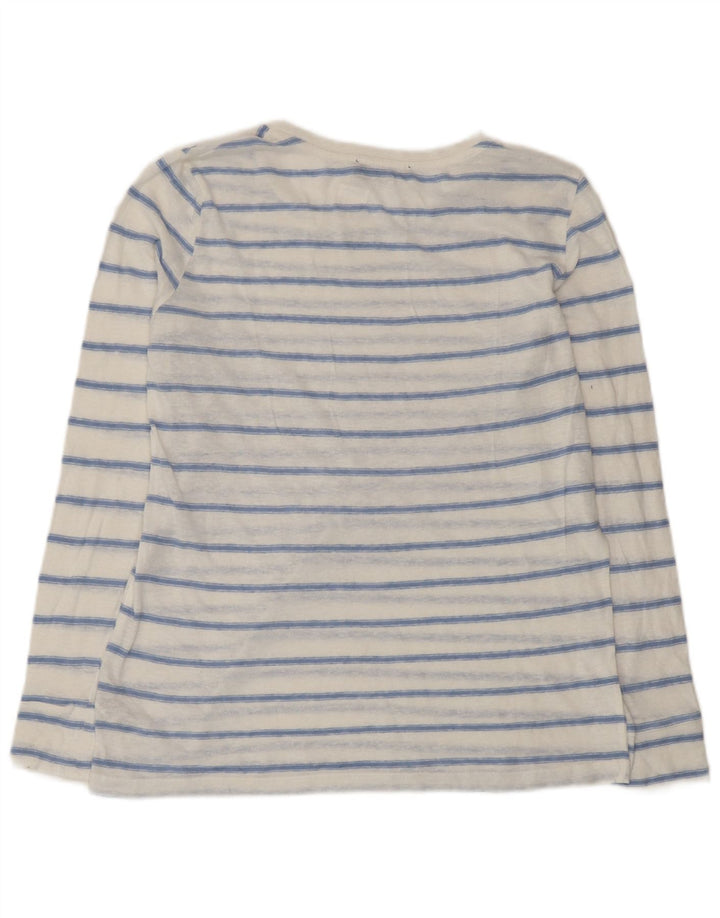 Marks & Spencer Damebluse Top UK 14 Medium hvid stribet polyester