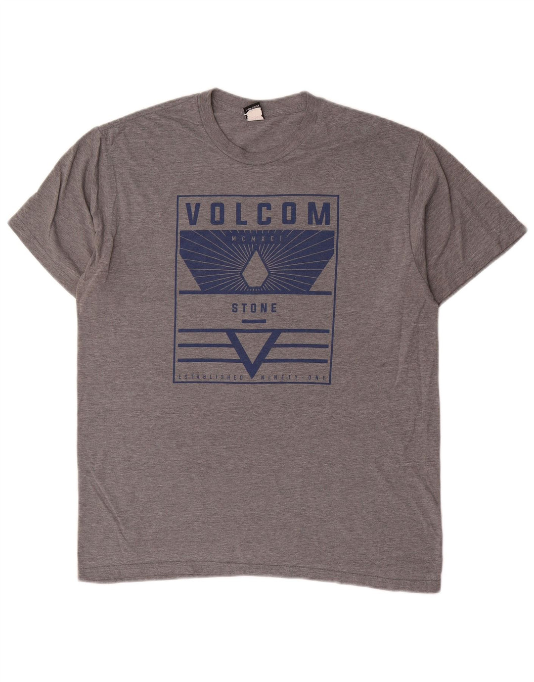 Volcom Herre Grafisk T-Shirt Top Stor Grå Bomuld