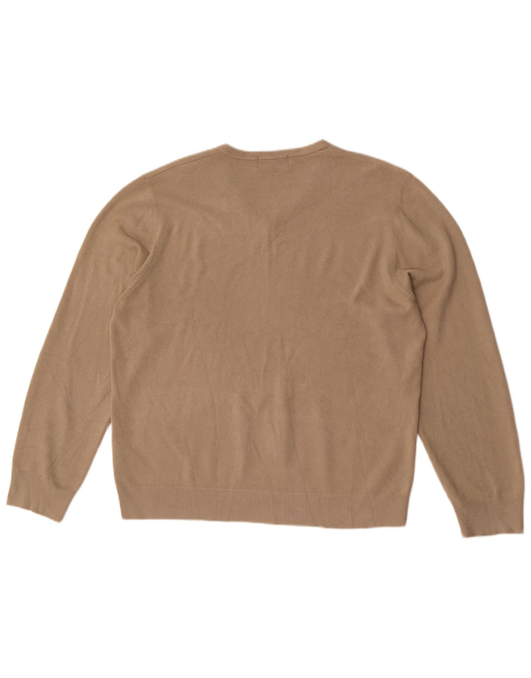 Marks & Spencer Herre Blue Harbor V-hals sweater XL Beige Akryl