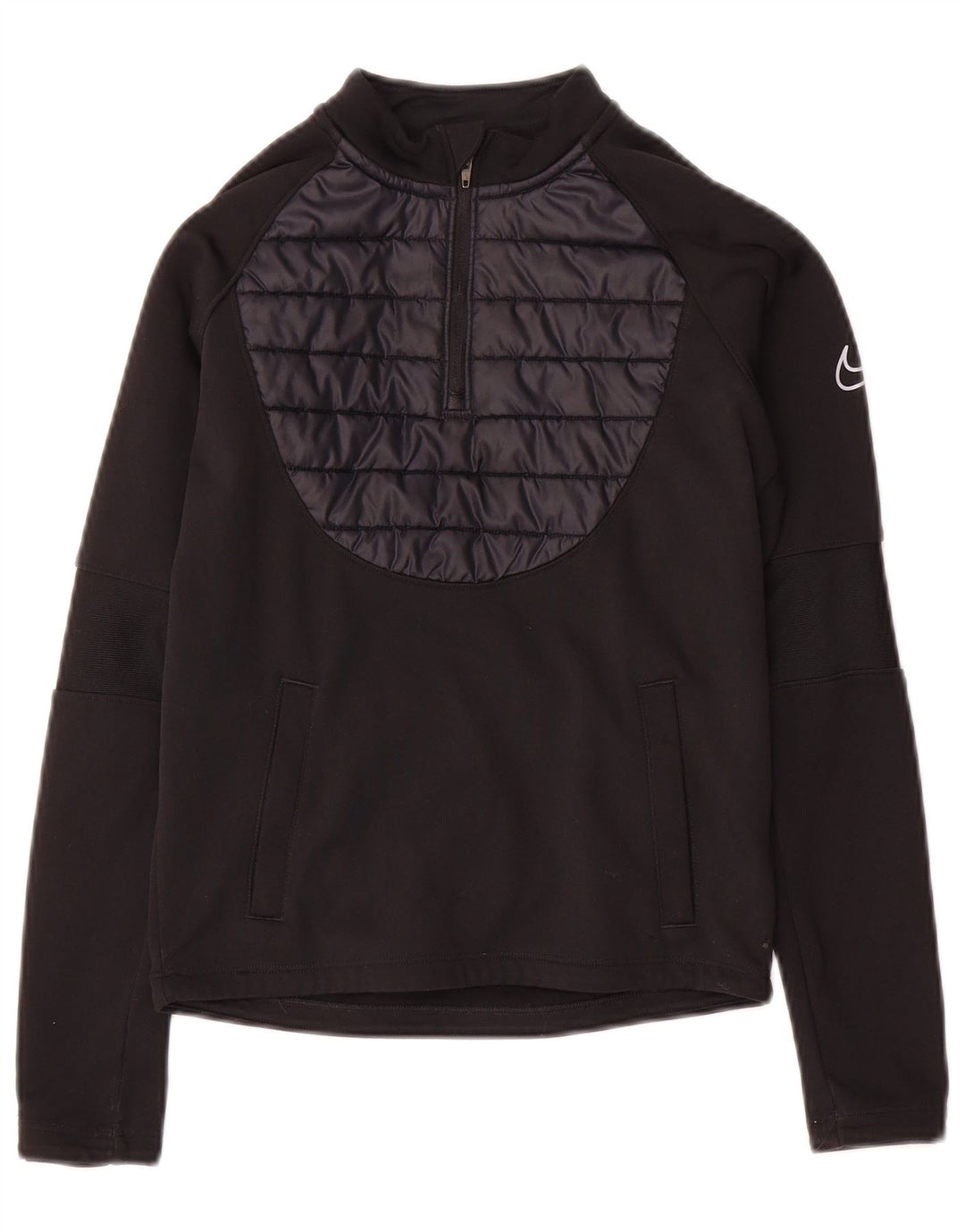 Nike Boys Therma-Fit Pullover med lynlås-hals træningsdragt Top 8-9 år lille Sort