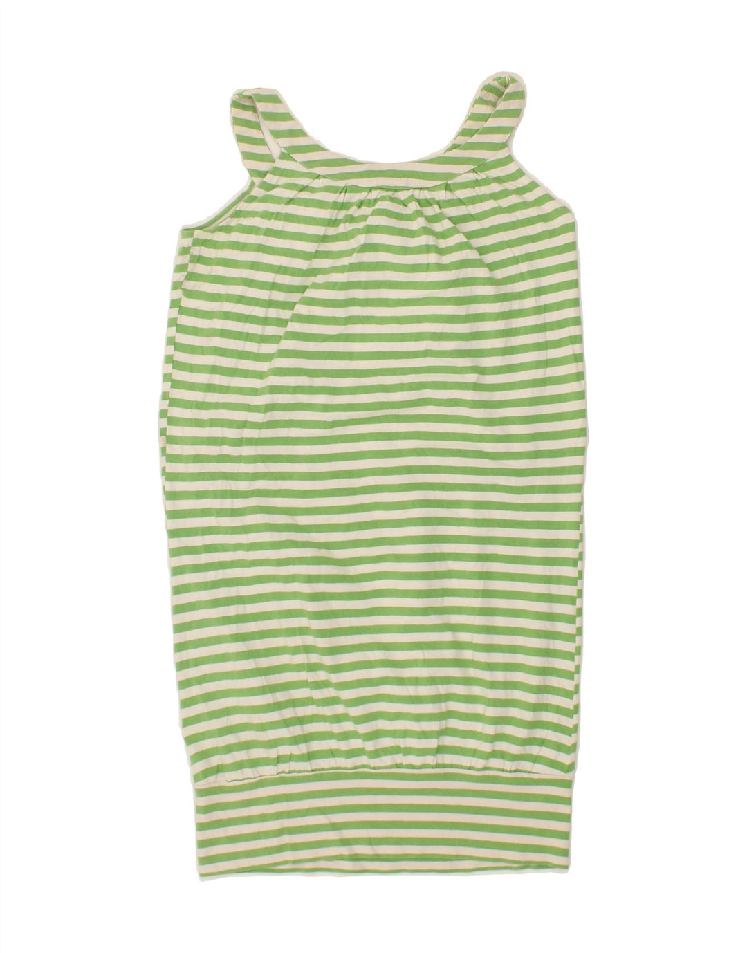 BENETTON Womens Sundress UK 12 Medium Green Striped Vintage Benetton and Second-Hand Benetton from Messina Hembry 