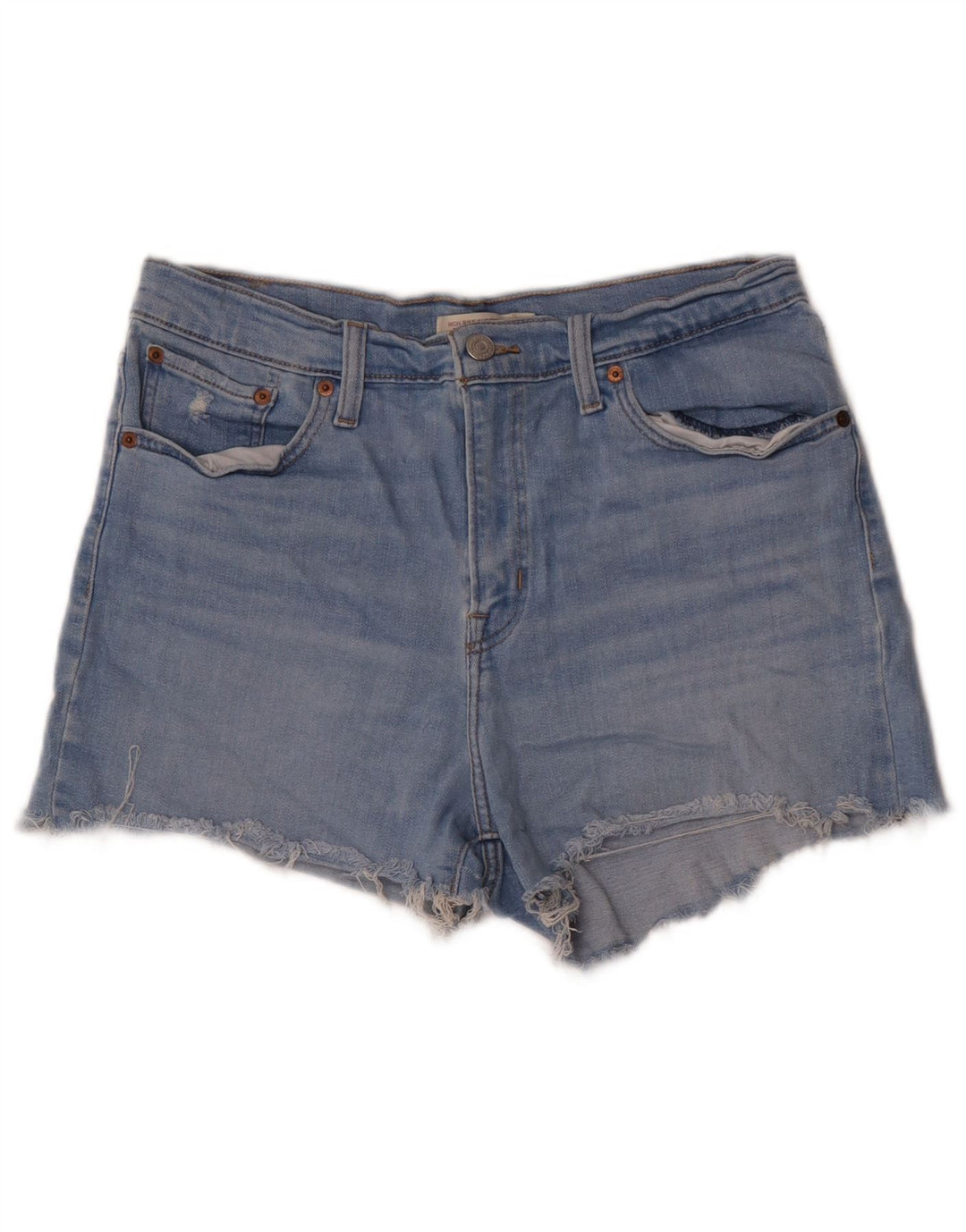 LEVI'S Dameshorts i høj talje W32 Stor blå bomuld