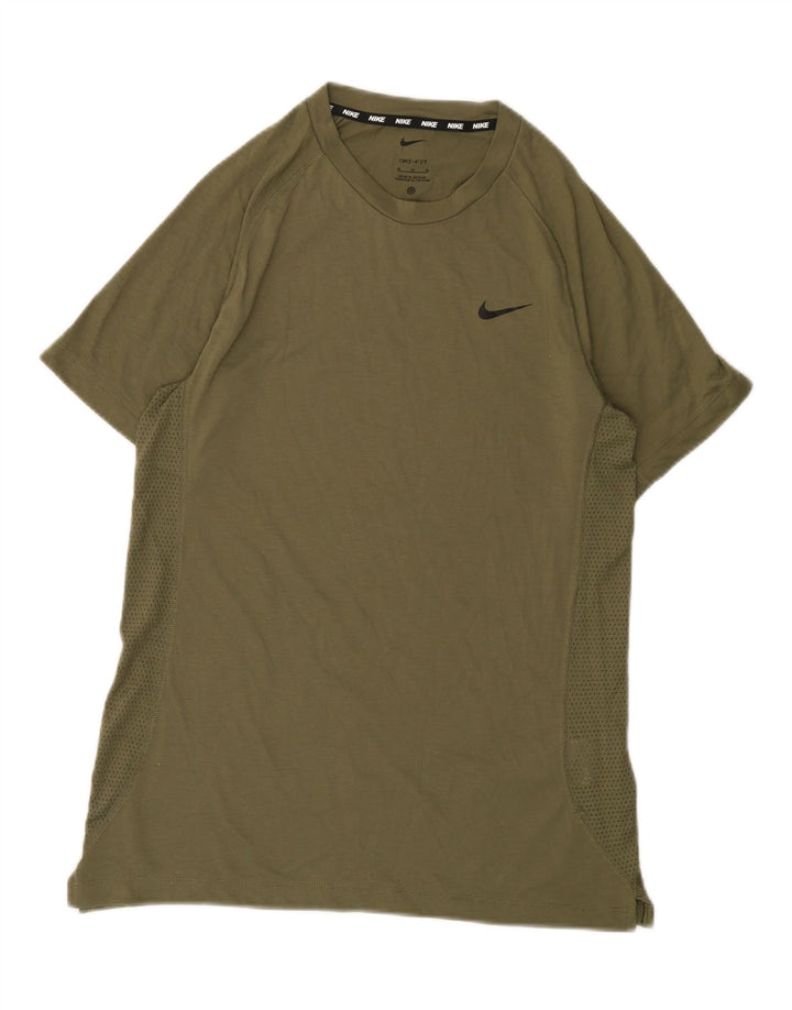 Nike Herre Dri Fit T-shirt Top Medium Khaki Polyester