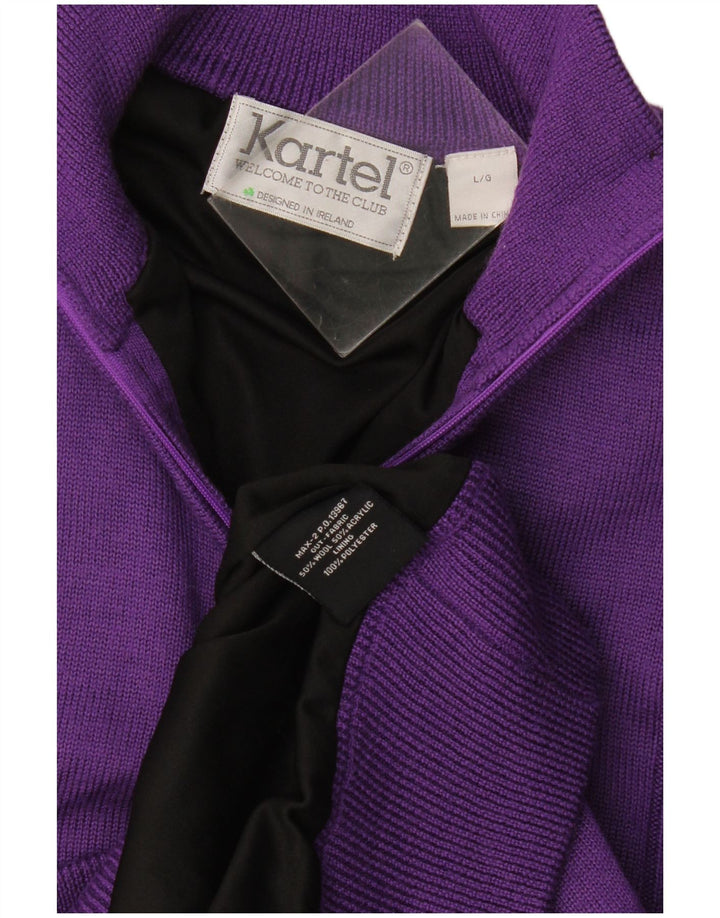 Kartel Herre Zip Neck Jumper Sweater Stor Lilla Uld