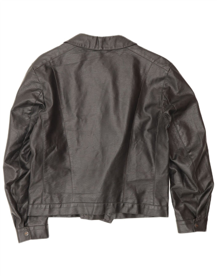 Vintage Herre Læder Biker Jacket UK 38 Medium Sort