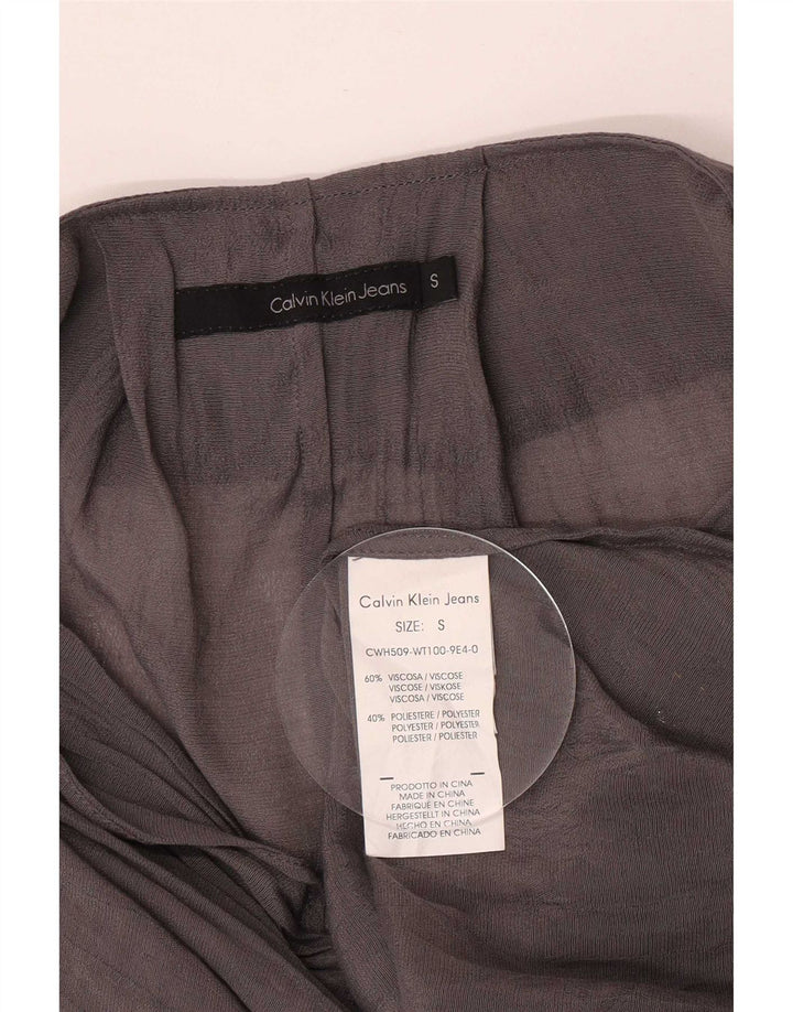 Calvin Klein Jeans Dame See Through Oversized bluse Top UK 10 Small Grey