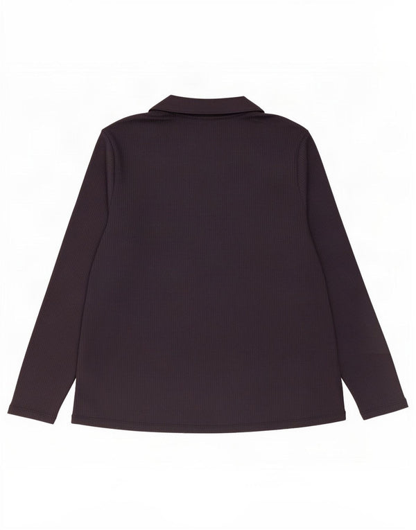 Marks & Spencer langærmet poloskjorte til kvinder UK 20 2XL marineblå polyester