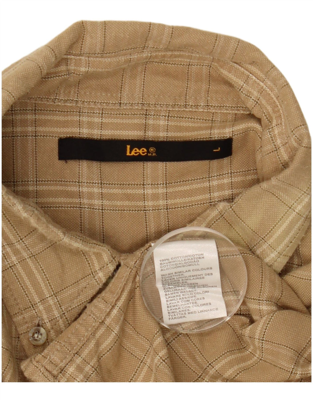 Lee Herre flannelskjorte Stor beige ternet bomuld
