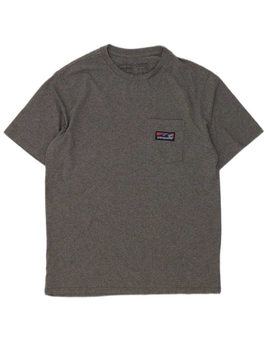 Patagonia Herre Regular Fit T-Shirt Top Lille Grå Bomuld