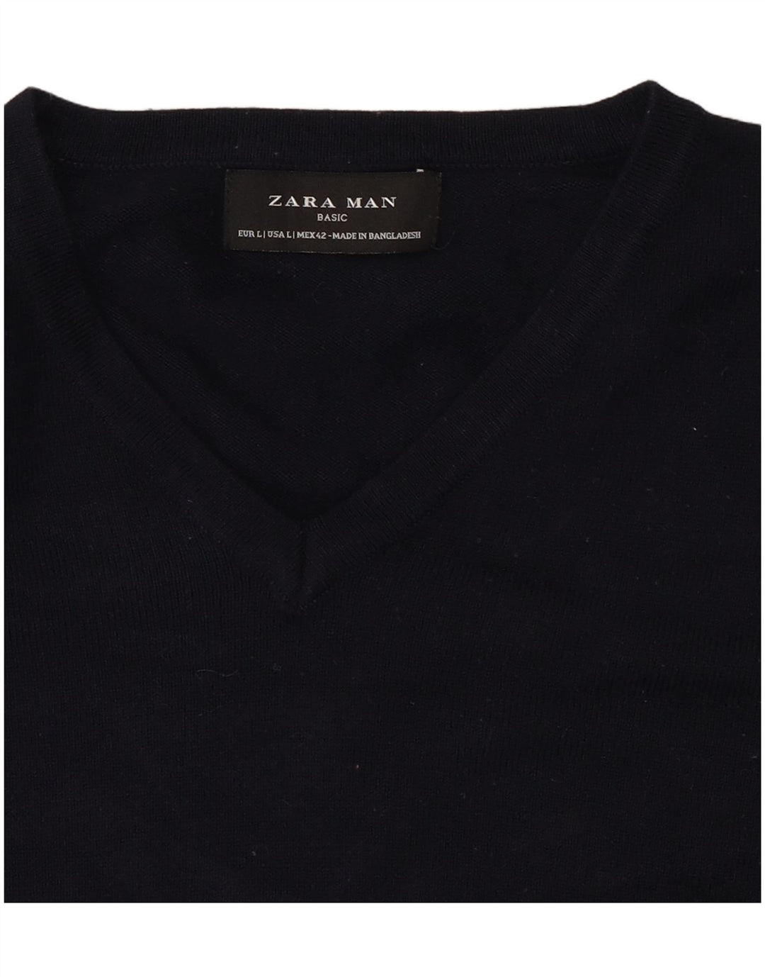 Zara Herre V-hals sweater Stor Marineblå
