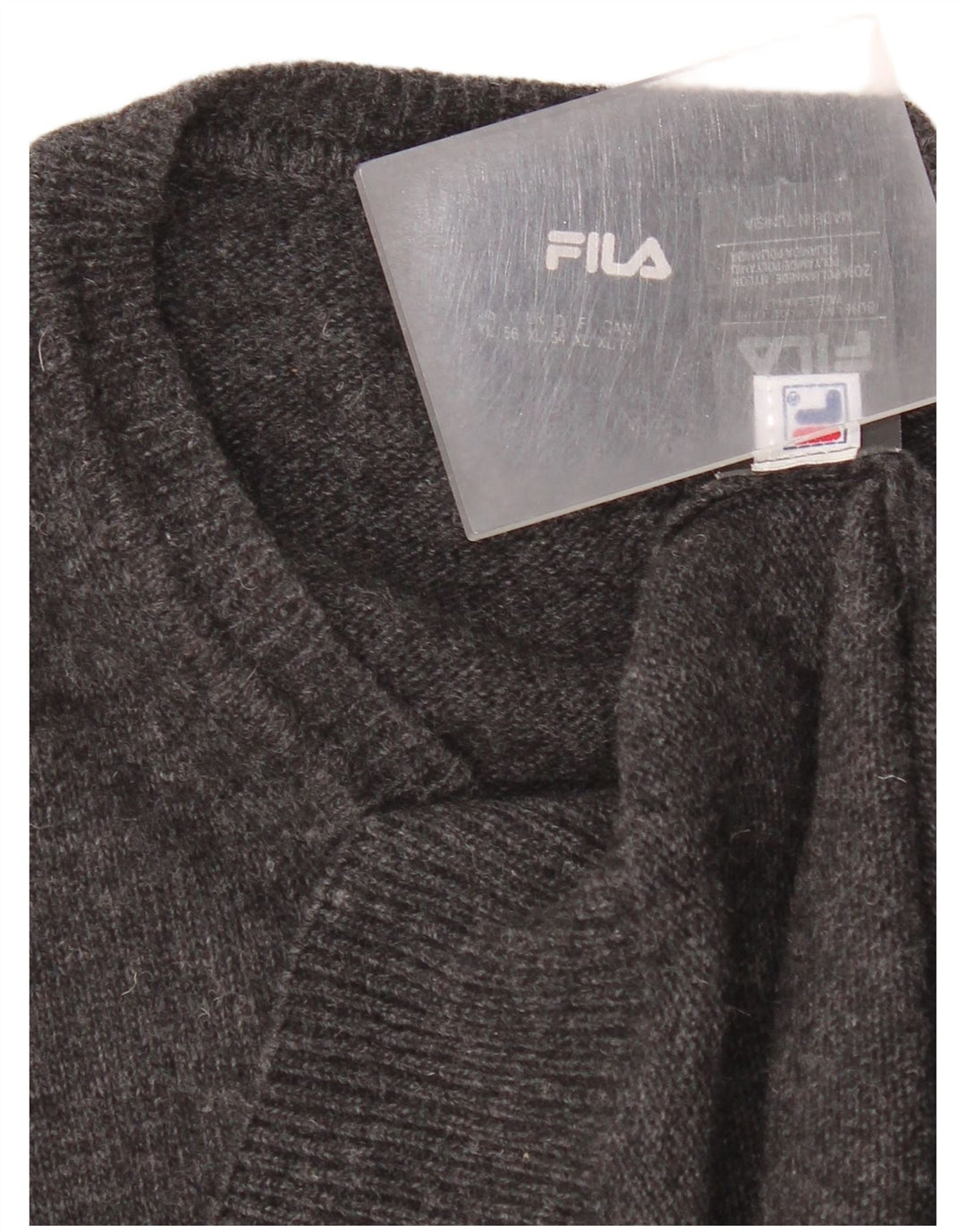 Fila Herre V-hals sweater XL Sort Uld
