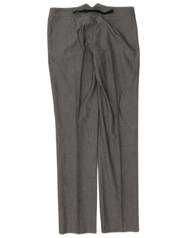 Sisley Dame Pegged Suit Trousers IT 42 Medium W30 L32 Grå nålestribe