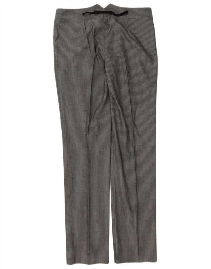 Sisley Dame Pegged Suit Trousers IT 42 Medium W30 L32 Grå nålestribe