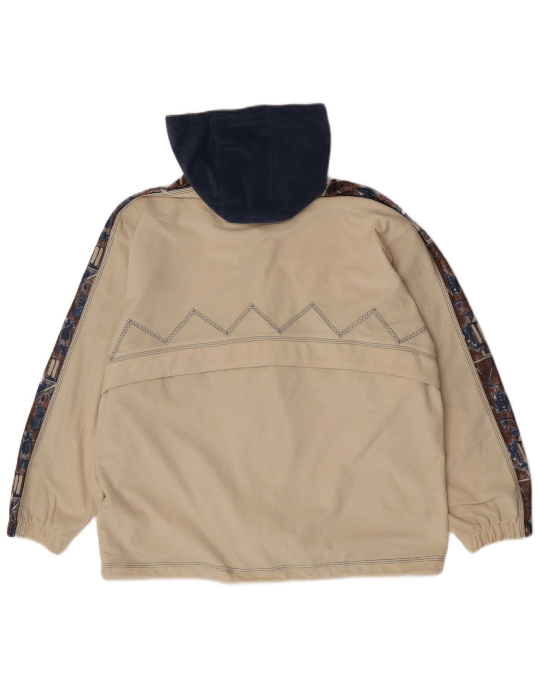 Diadora Dame Hætte Træningsdragt Topjakke Stor Beige Geometrisk Polyester