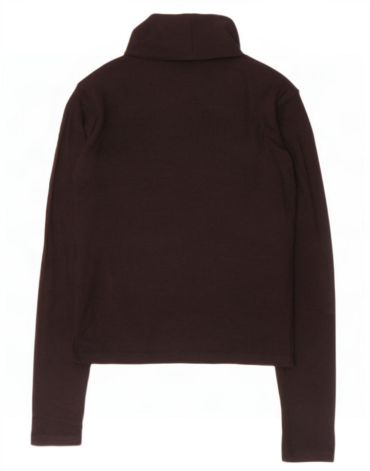 Zara Dame Top Langærmet UK 12 Medium Sort Viscose