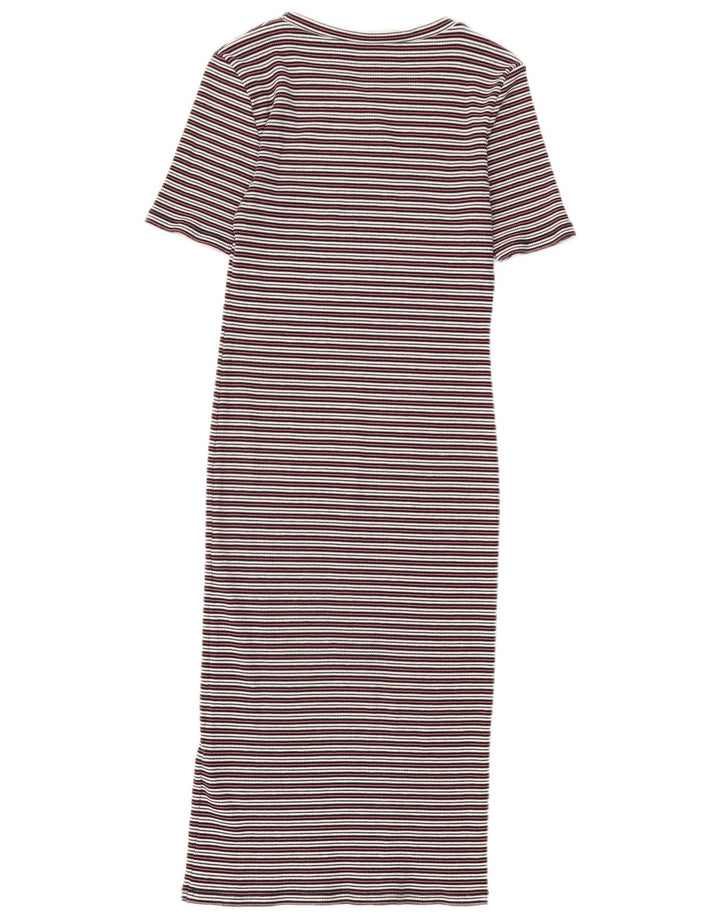 Oasis Dame Maxi Bodycon Kjole UK 12 Medium Flerfarvet Stribet Bomuld