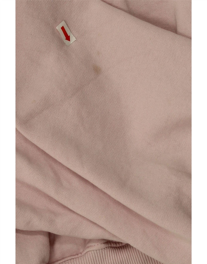 Zara Womens Crop Oversized Sweatshirt Jumper UK 14 Medium Pink Bomuld
