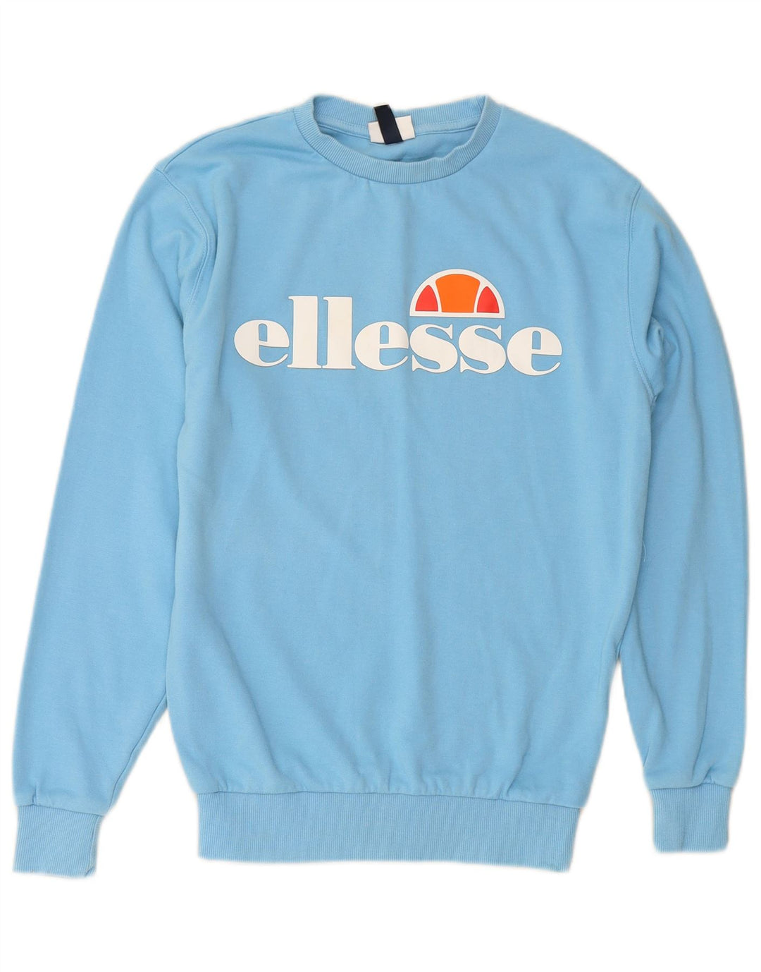 ELLESSE Grafisk Sweatshirt Jumper til kvinder UK 8 Lille blå bomuld