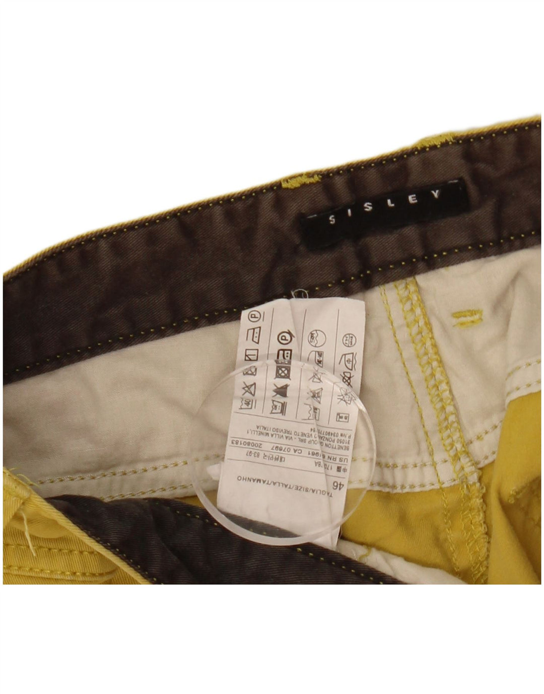 Sisley Herre Chino Shorts IT 46 Small W32 Gul Bomuld