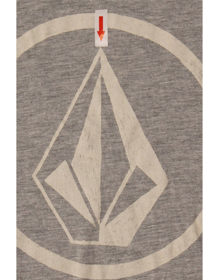 Volcom Herre Grafisk T-Shirt Top Stor Grå Colourblock Bomuld