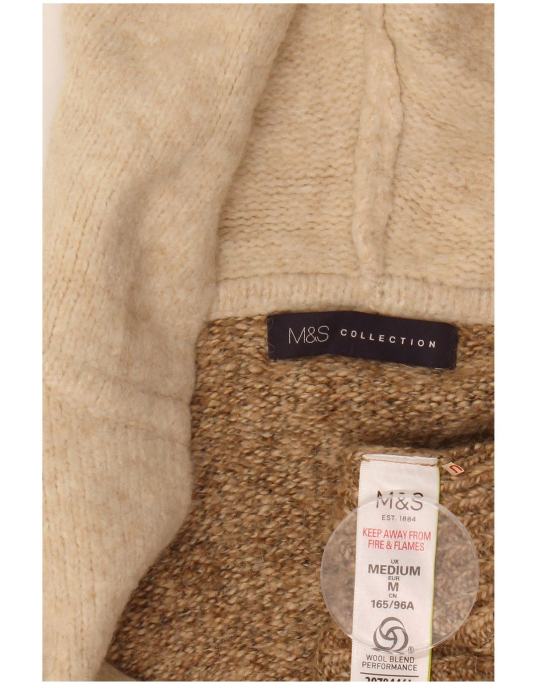 Marks & Spencer Dame Longline Cardigan Sweater UK 14 Medium Beige