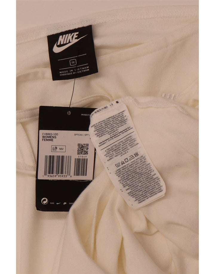 NIKE Dame Cami Top UK 18 XL Off White Bomuld