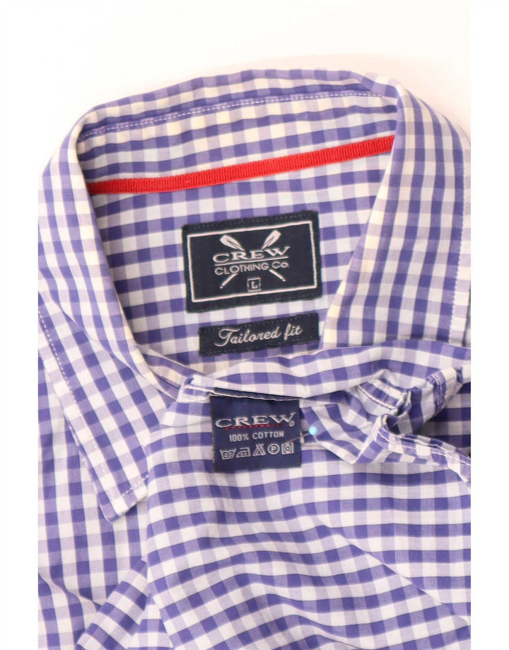 Crew Clothing Herre skræddersyet pasform Skjorte Stor blå Gingham Bomuld