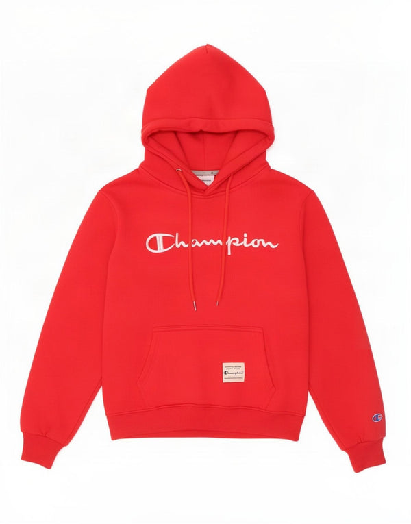 Champion Dame Grafisk Oversized Hoodie Jumper UK 10 Lille Rød