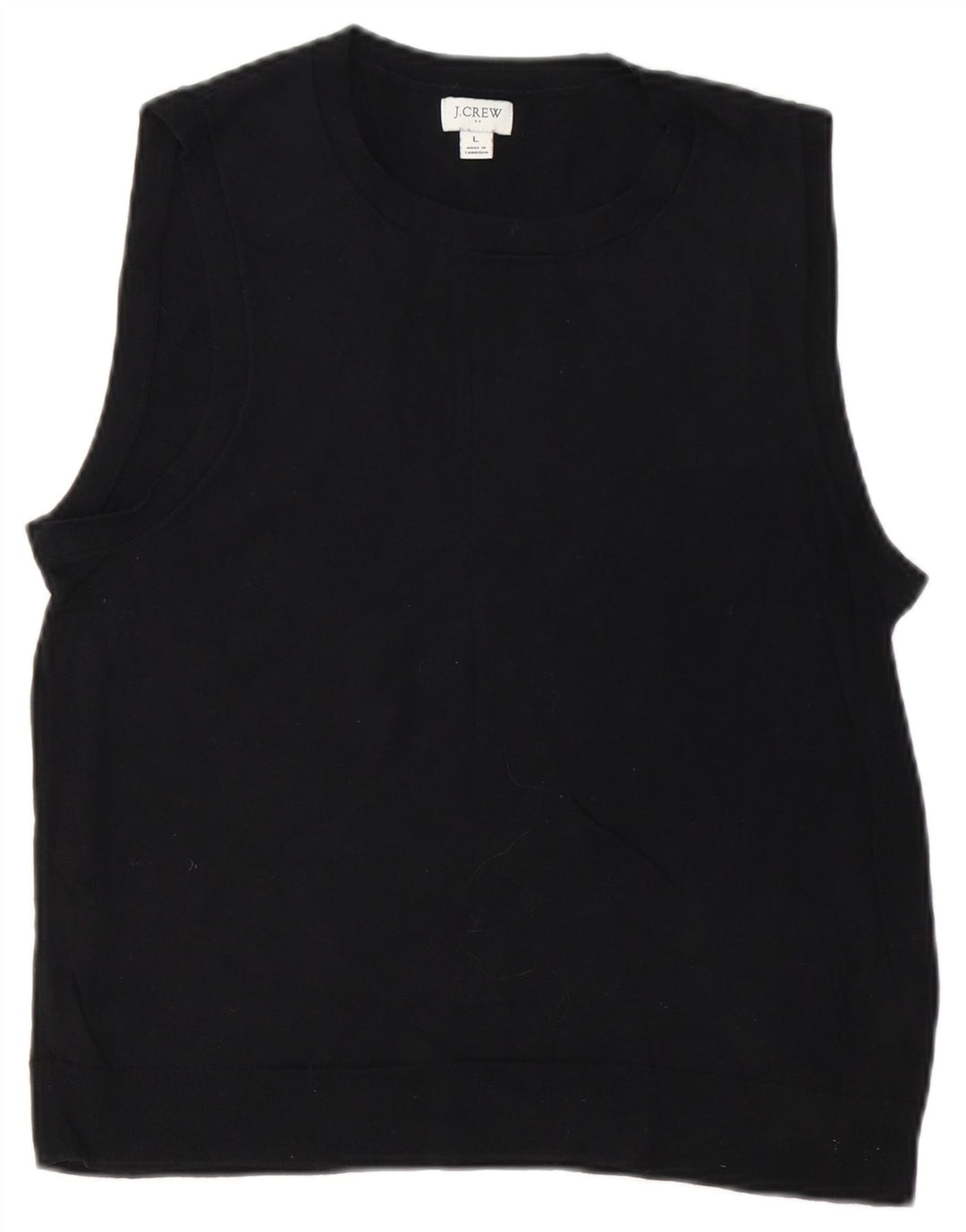 J. CREW Damevest Tank Top UK 14 Stor Sort Bomuld