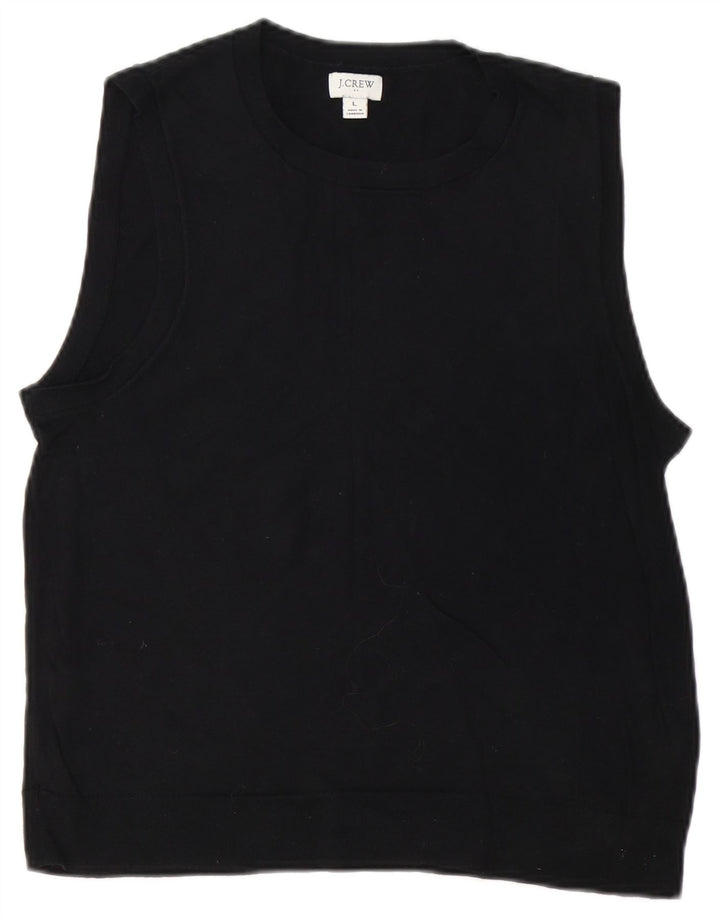 J. CREW Damevest Tank Top UK 14 Stor Sort Bomuld