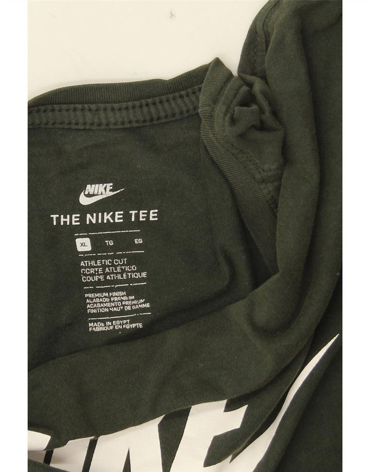 NIKE Herre Athletic Cut Grafisk T-Shirt Top XL Grøn
