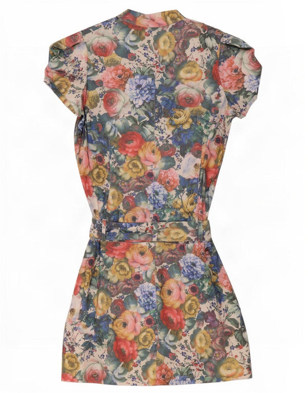 Vintage Dame Drop Waist Dress UK 22 3XL Flerfarvet Floral
