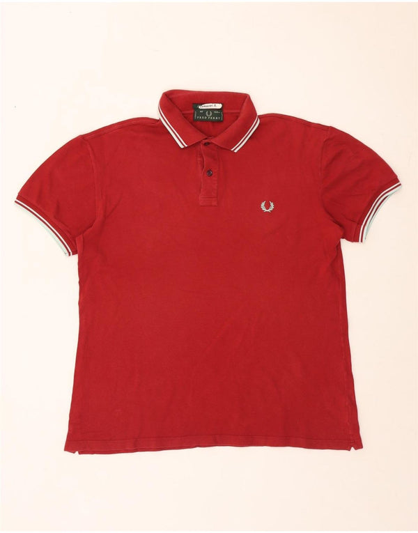 Fred Perry Herre poloshirt IT 48 Medium Bourgogne bomuld