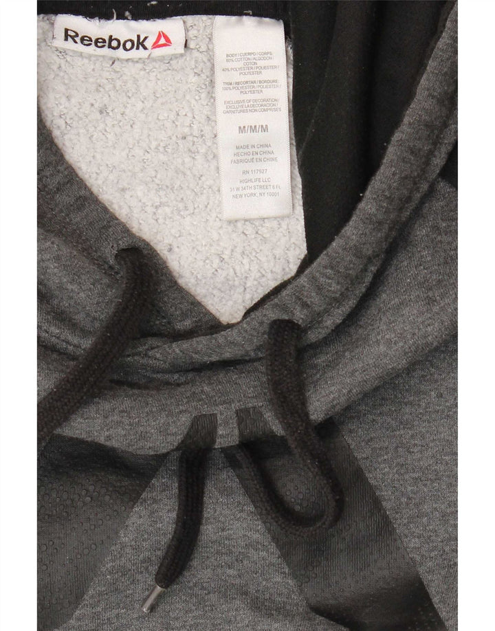 Reebok Herre grafisk hættetrøje Jumper Medium Grey Colourblock Bomuld