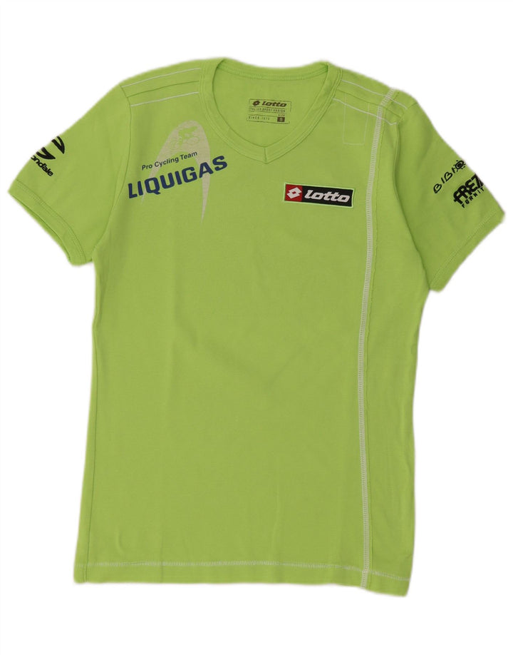 Lotto Dame Grafisk T-Shirt Top UK 10 Lille Grøn