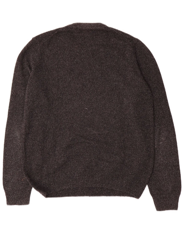 Trussardi Herre Crew Neck trøje Sweater Large Grey Flecked Wool