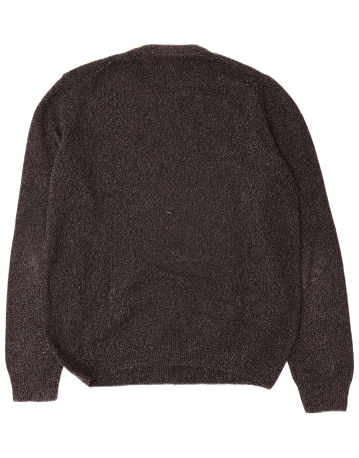 Trussardi Herre Crew Neck trøje Sweater Large Grey Flecked Wool