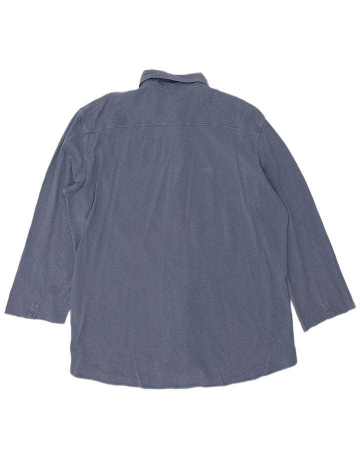 Fay Herre skjorte med 3/4 ærmer 2XL blå bomuld