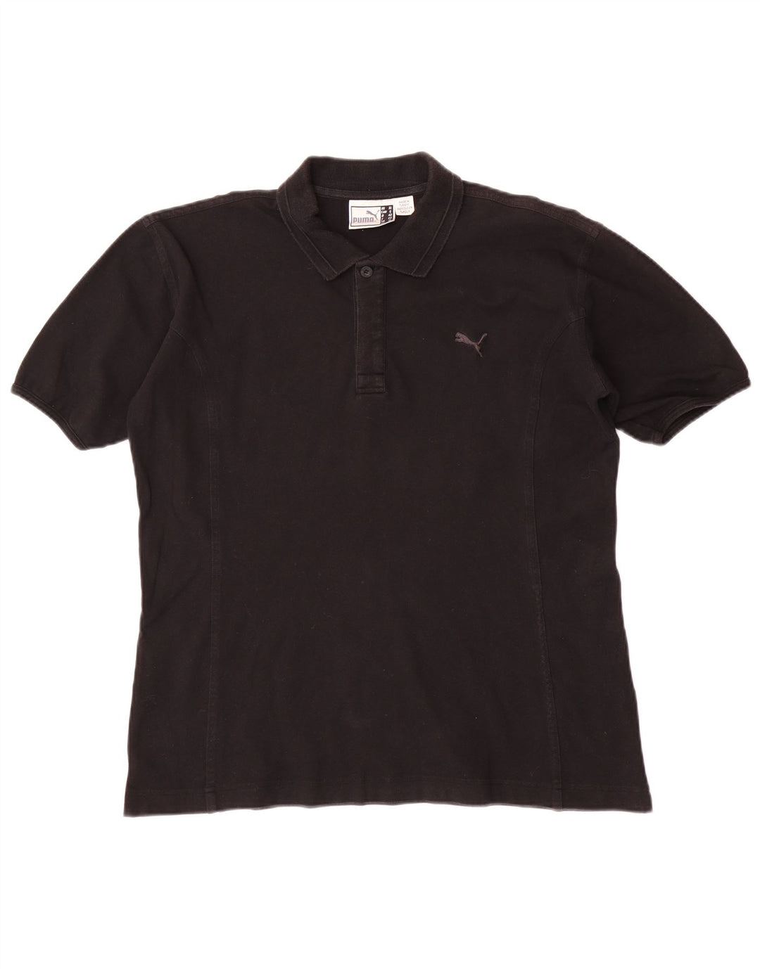 Puma Dame Polo Shirt UK 16 Stor Sort Bomuld