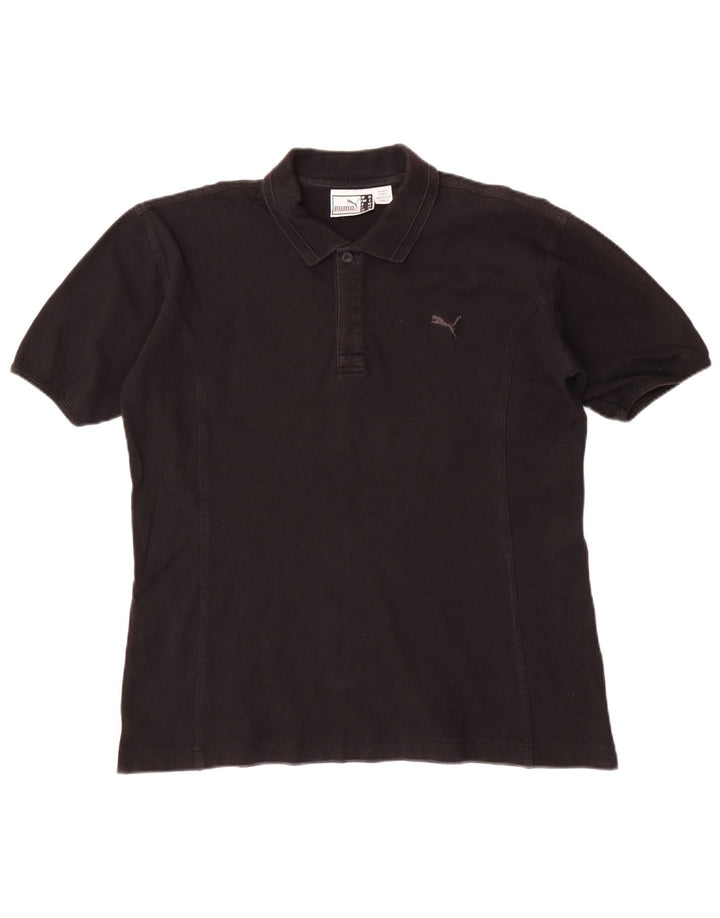 Puma Dame Polo Shirt UK 16 Stor Sort Bomuld