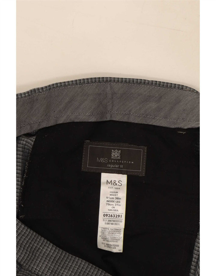 Marks & Spencer Herre Regular Fit Suit Bukser W36 L31 Grå polyester