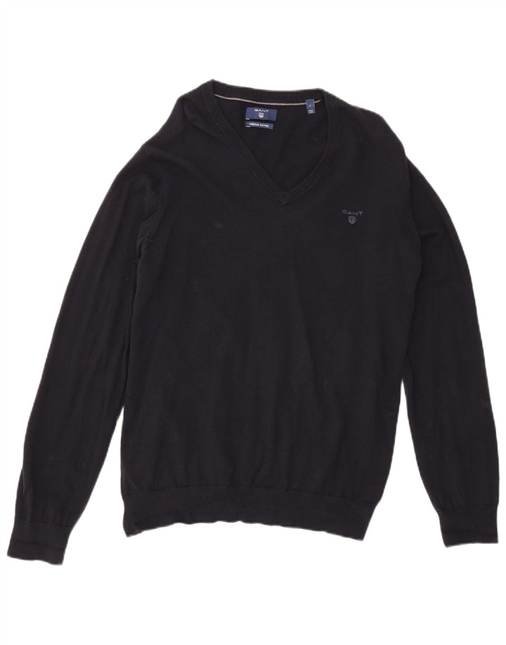 Gant Herre V-hals sweater Stor marineblå bomuld