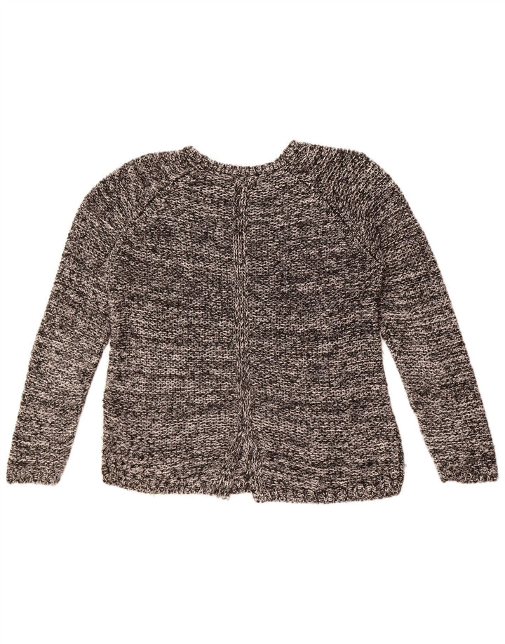 Massimo Dutti Dame Boat Neck Jumper Sweater UK 14 Medium Grey Flecked
