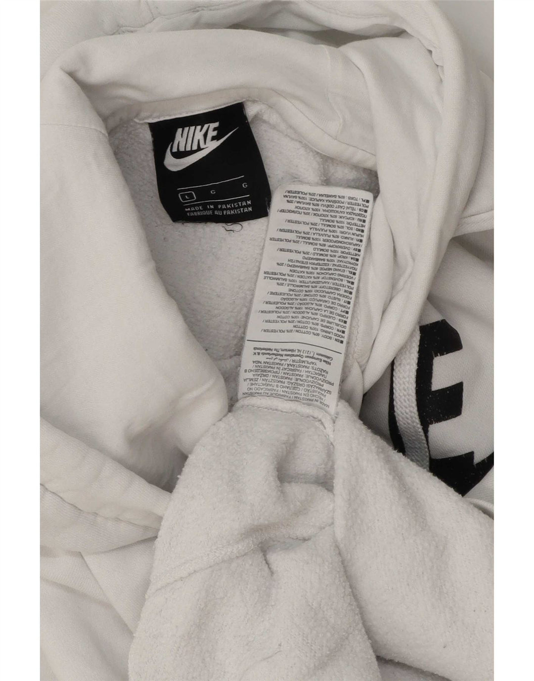 Nike grafisk hættetrøje til mænd, stor hvid bomuld