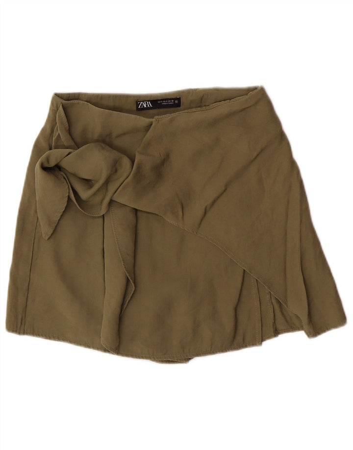 Zara Casual Shorts til kvinder Small W26 Khaki Modal